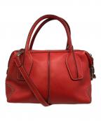 TOD'Sトッズ）の古着「Dスタイリングスモール2WAYハンドバッグ」｜レッド
