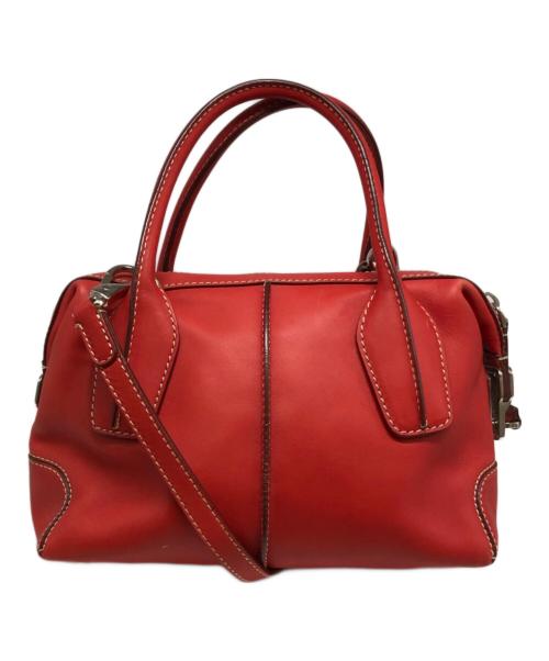 TOD'S（トッズ）TOD'S (トッズ) Dスタイリングスモール2WAYハンドバッグ レッドの古着・服飾アイテム