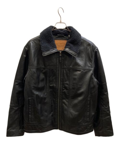 LEVI'S（リーバイス）LEVI'S (リーバイス) レザーシェルパジャケット ブラック サイズ:Mの古着・服飾アイテム