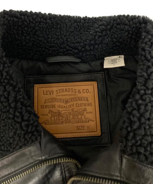 LEVI'S（リーバイス）LEVI'S (リーバイス) レザーシェルパジャケット ブラック サイズ:Mの古着・服飾アイテム