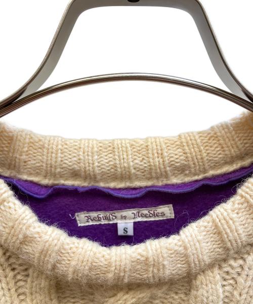 Rebuild by Needles（リビルドバイニードルス）Rebuild by Needles (リビルドバイニードルス) フリ－スドッキングニット ホワイト×パープル サイズ:Sの古着・服飾アイテム