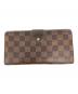LOUIS VUITTON (ルイ ヴィトン) ダミエ ポルトフォイユ・システィナ ブラウン：16000円