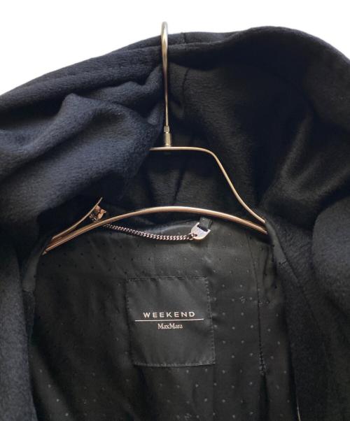 Max Mara WEEK END LINE（マックスマーラ ウイークエンドライン）MAX MARA WEEK END LINE (マックスマーラ ウイークエンドライン) カシミヤフーデッドコート ブラック サイズ:40の古着・服飾アイテム