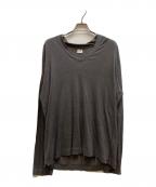 C.P COMPANYシーピーカンパニー）の古着「リネンVネックニット」｜グレー