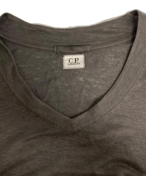 C.P COMPANY（シーピーカンパニー）C.P COMPANY (シーピーカンパニー) リネンVネックニット グレー サイズ:XLの古着・服飾アイテム
