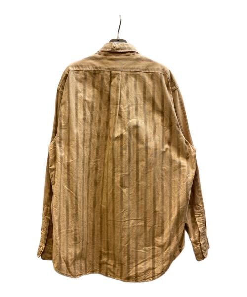 POLO RALPH LAUREN（ポロ・ラルフローレン）POLO RALPH LAUREN (ポロ・ラルフローレン) ストライプシャツ ブラウン サイズ:XLの古着・服飾アイテム