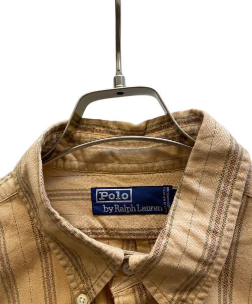POLO RALPH LAUREN（ポロ・ラルフローレン）POLO RALPH LAUREN (ポロ・ラルフローレン) ストライプシャツ ブラウン サイズ:XLの古着・服飾アイテム