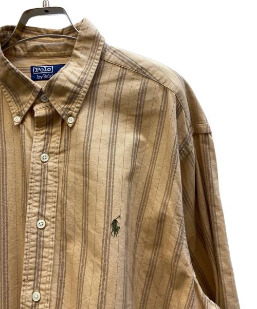 POLO RALPH LAUREN（ポロ・ラルフローレン）POLO RALPH LAUREN (ポロ・ラルフローレン) ストライプシャツ ブラウン サイズ:XLの古着・服飾アイテム