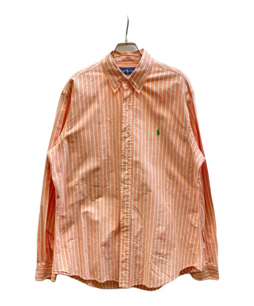 RALPH LAUREN（ラルフローレン）RALPH LAUREN (ラルフローレン) ストライプシャツ ライトオレンジ サイズ:Lの古着・服飾アイテム