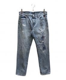 POLO RALPH LAUREN（ポロ・ラルフローレン）の古着「ダメージ加工デニムパンツ / 0200000713」｜インディゴ