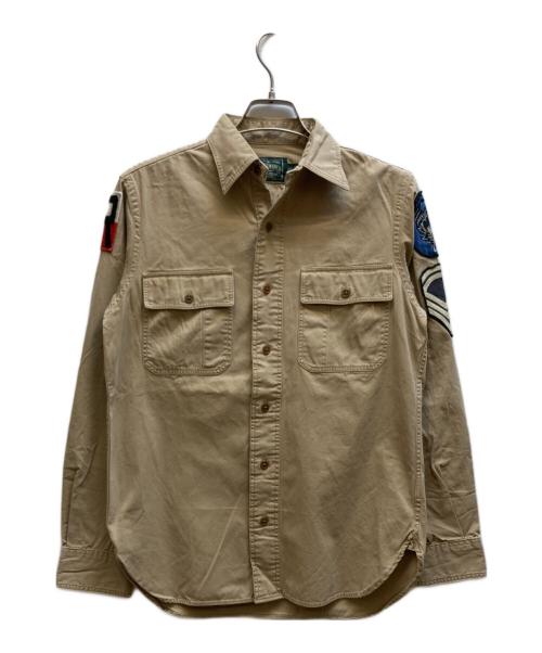 POLO COUNTRY（ポロカントリー）POLO COUNTRY (ポロカントリー) ワッペン付ミリタリーシャツ ベージュ サイズ:XSの古着・服飾アイテム