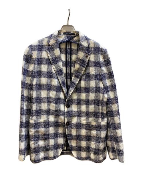 TAGLIATORE（タリアトーレ）TAGLIATORE (タリアトーレ) チェックテーラードジャケット ネイビー サイズ:48の古着・服飾アイテム