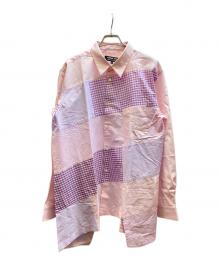 COMME des GARCONS HOMME DEUX（コムデギャルソン オム ドゥ）の古着「パッチワークチェックシャツ」｜ピンク