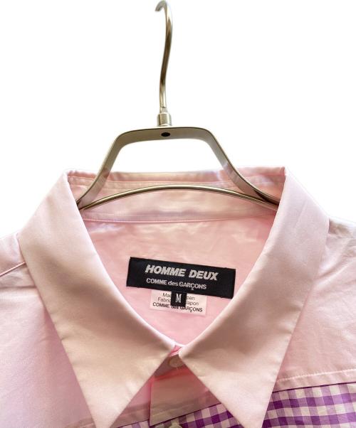 COMME des GARCONS HOMME DEUX（コムデギャルソン オム ドゥ）COMME des GARCONS HOMME DEUX (コムデギャルソン オム ドゥ) パッチワークチェックシャツ ピンク サイズ:Mの古着・服飾アイテム