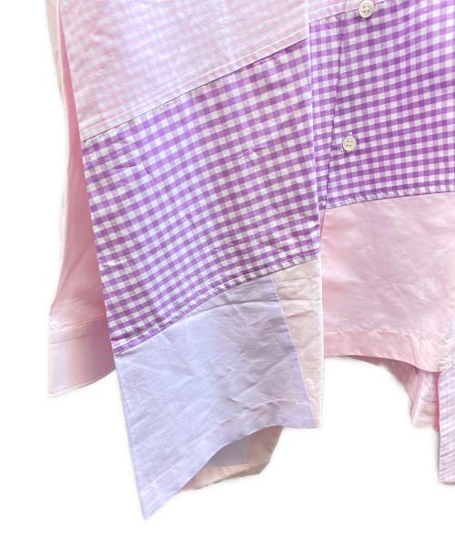 COMME des GARCONS HOMME DEUX（コムデギャルソン オム ドゥ）COMME des GARCONS HOMME DEUX (コムデギャルソン オム ドゥ) パッチワークチェックシャツ ピンク サイズ:Mの古着・服飾アイテム
