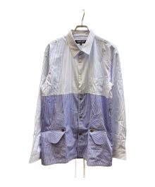 COMME des GARCONS HOMME DEUX（コムデギャルソン オム ドゥ）の古着「裾ドローコードストライプシャツ」｜ブルー