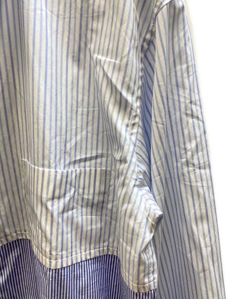 COMME des GARCONS HOMME DEUX（コムデギャルソン オム ドゥ）COMME des GARCONS HOMME DEUX (コムデギャルソン オム ドゥ) 裾ドローコードストライプシャツ ブルー サイズ:Mの古着・服飾アイテム