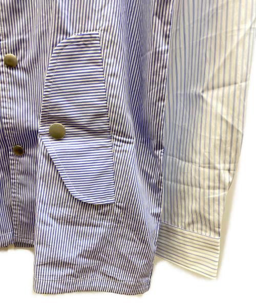 COMME des GARCONS HOMME DEUX（コムデギャルソン オム ドゥ）COMME des GARCONS HOMME DEUX (コムデギャルソン オム ドゥ) 裾ドローコードストライプシャツ ブルー サイズ:Mの古着・服飾アイテム