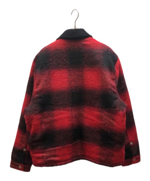 TRUE RELIGION（トゥルー レリジョン）TRUE RELIGION (トゥルー レリジョン) PLAID BLUE COLLARジャケット レッド サイズ:Mの古着・服飾アイテム