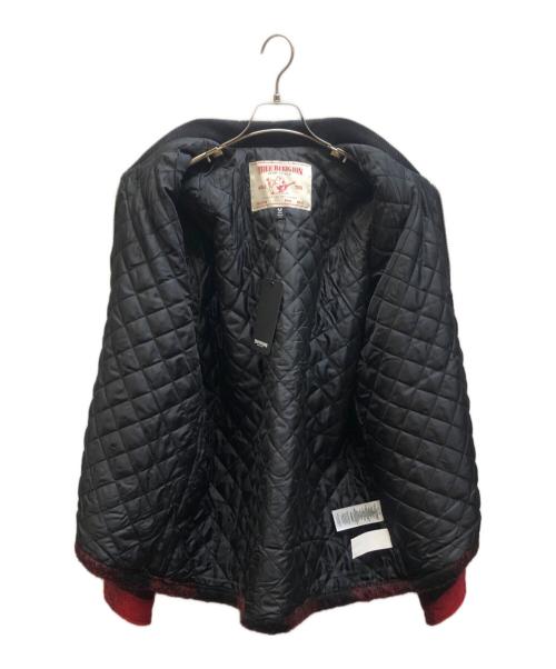 TRUE RELIGION（トゥルー レリジョン）TRUE RELIGION (トゥルー レリジョン) PLAID BLUE COLLARジャケット レッド サイズ:Mの古着・服飾アイテム