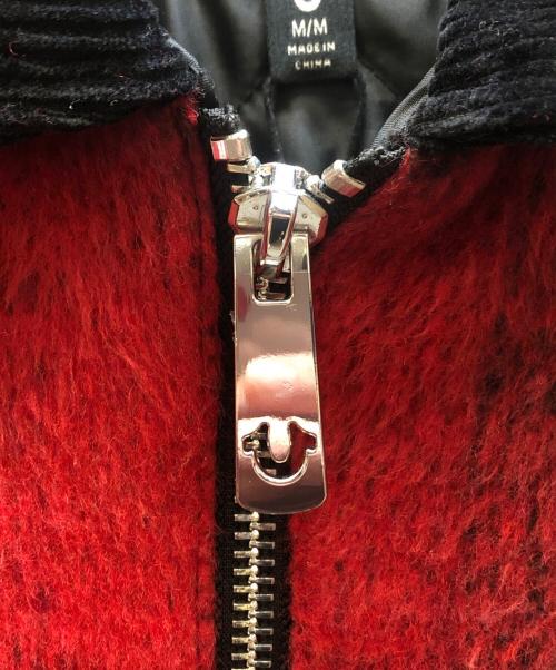 TRUE RELIGION（トゥルー レリジョン）TRUE RELIGION (トゥルー レリジョン) PLAID BLUE COLLARジャケット レッド サイズ:Mの古着・服飾アイテム