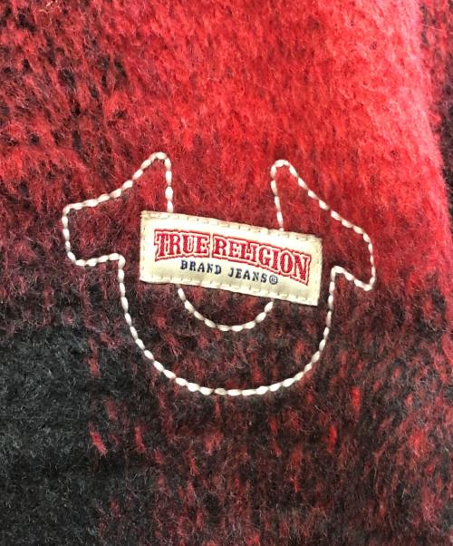 TRUE RELIGION（トゥルー レリジョン）TRUE RELIGION (トゥルー レリジョン) PLAID BLUE COLLARジャケット レッド サイズ:Mの古着・服飾アイテム