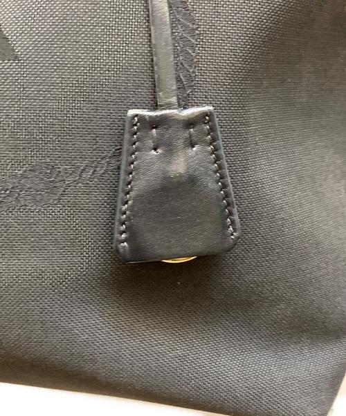 PRADA（プラダ）PRADA (プラダ) キャンバスジャガードロゴトートバッグ ブラックの古着・服飾アイテム