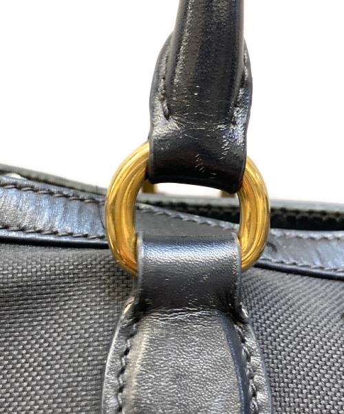 PRADA（プラダ）PRADA (プラダ) キャンバスジャガードロゴトートバッグ ブラックの古着・服飾アイテム