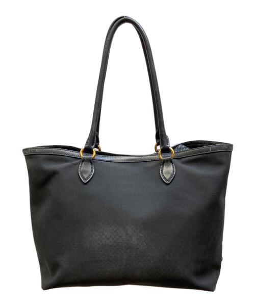 PRADA（プラダ）PRADA (プラダ) キャンバスジャガードロゴトートバッグ ブラックの古着・服飾アイテム