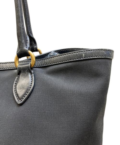 PRADA（プラダ）PRADA (プラダ) キャンバスジャガードロゴトートバッグ ブラックの古着・服飾アイテム