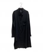 GROUND Yグラウンドワイ）の古着「CREPE DE CHINE STANDARD ASYMMETRICAL FLARES SHIRT」｜ブラック