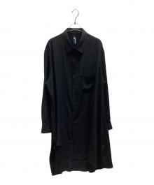 GROUND Y（グラウンドワイ）の古着「CREPE DE CHINE STANDARD ASYMMETRICAL FLARES SHIRT」｜ブラック