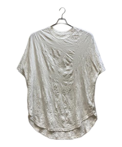 GROUND Y（グラウンドワイ）GROUND Y (グラウンドワイ) CATCH WASHER HEM ROUND JUMBO T-SHIRT SHORT SLEEVES/GP-T05-042 ホワイト サイズ:3の古着・服飾アイテム