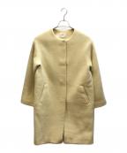 IENAイエナ）の古着「ラムウールノーカラーコート」｜イエロー