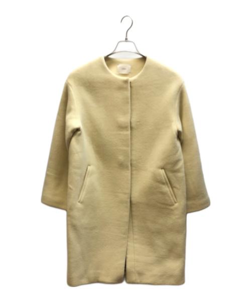 IENA（イエナ）IENA (イエナ) ラムウールノーカラーコート イエロー サイズ:38の古着・服飾アイテム