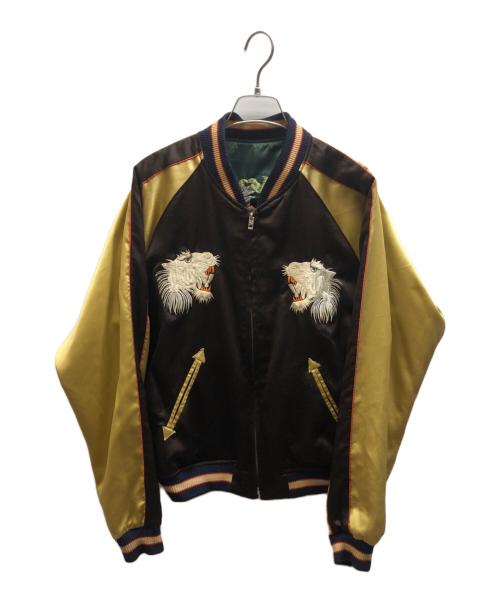 東洋エンタープライズ（トウヨウエンタープライズ）東洋エンタープライズ (トウヨウエンタープライズ) リバーシブルスカジャン「ドラゴン」×「軍艦」 ブラウン サイズ:Mの古着・服飾アイテム