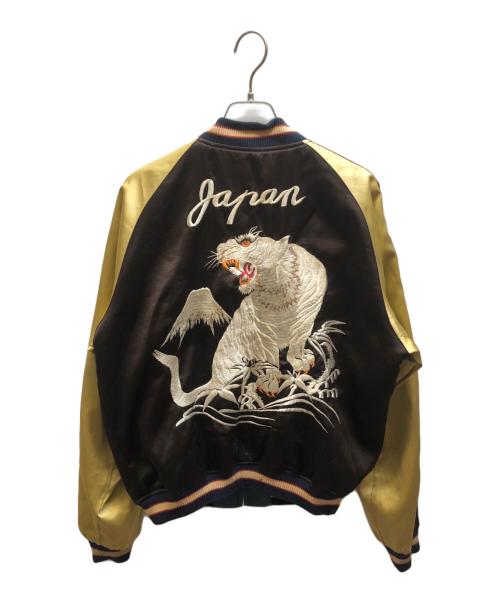 東洋エンタープライズ（トウヨウエンタープライズ）東洋エンタープライズ (トウヨウエンタープライズ) リバーシブルスカジャン「ドラゴン」×「軍艦」 ブラウン サイズ:Mの古着・服飾アイテム