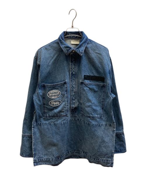 PEAS（ピース）PEAS (ピース) デニムプルオーバーシャツ インディゴ サイズ:Fの古着・服飾アイテム