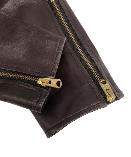 PS Paul Smith（ＰＳポールスミス）PS Paul Smith (ＰＳポールスミス) ラムレザージャケット パープル サイズ:Mの古着・服飾アイテム