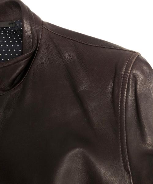 PS Paul Smith（ＰＳポールスミス）PS Paul Smith (ＰＳポールスミス) ラムレザージャケット パープル サイズ:Mの古着・服飾アイテム