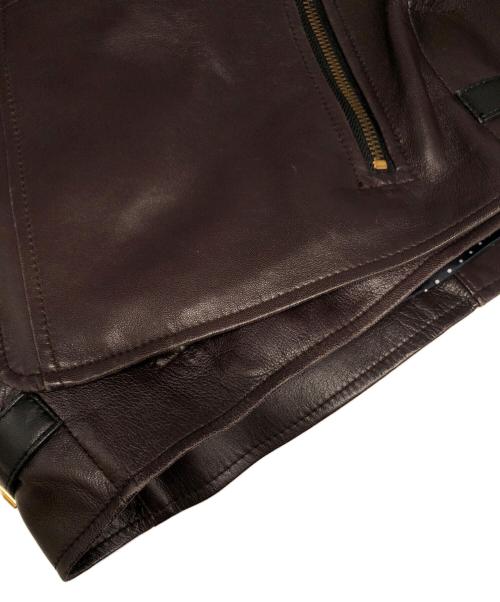 PS Paul Smith（ＰＳポールスミス）PS Paul Smith (ＰＳポールスミス) ラムレザージャケット パープル サイズ:Mの古着・服飾アイテム