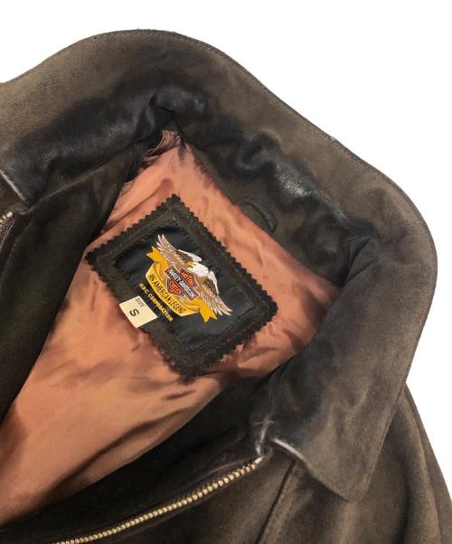 HARLEY-DAVIDSON（ハーレーダビッドソン）HARLEY-DAVIDSON (ハーレーダビッドソン) スウェードレザージャケット ブラウン サイズ:Sの古着・服飾アイテム