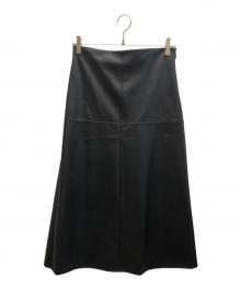 MaxMara（マックスマーラ）の古着「フェイクレザースカート」｜ブラック