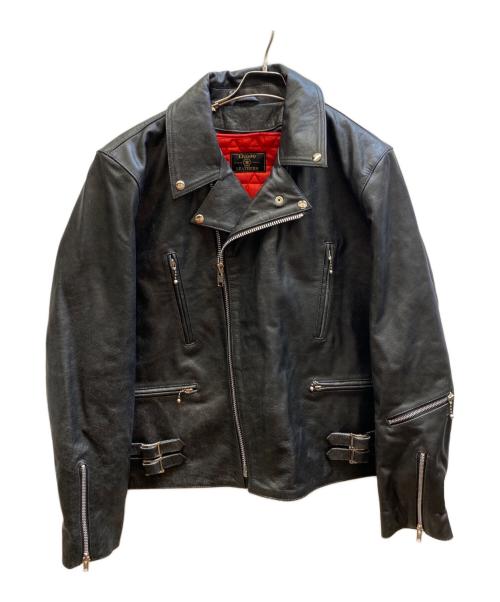 Liugoo Leathers（リューグーレザーズ）Liugoo Leathers (リューグーレザーズ) 水牛革 UKダブルライダースジャケット ブラック サイズ:48の古着・服飾アイテム