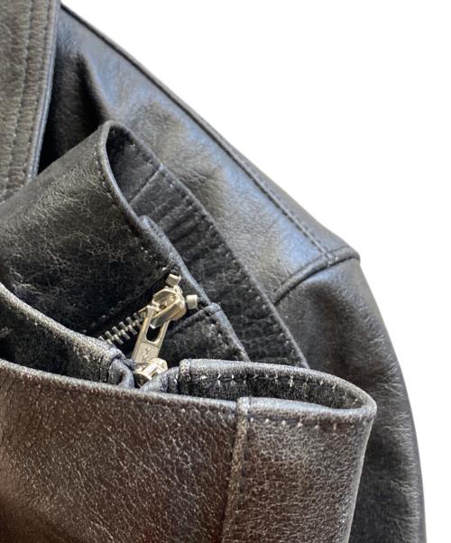 Liugoo Leathers（リューグーレザーズ）Liugoo Leathers (リューグーレザーズ) 水牛革 UKダブルライダースジャケット ブラック サイズ:48の古着・服飾アイテム