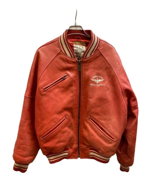 AVIREX（アヴィレックス）AVIREX (アヴィレックス) レザースタジャン レッド サイズ:Sの古着・服飾アイテム