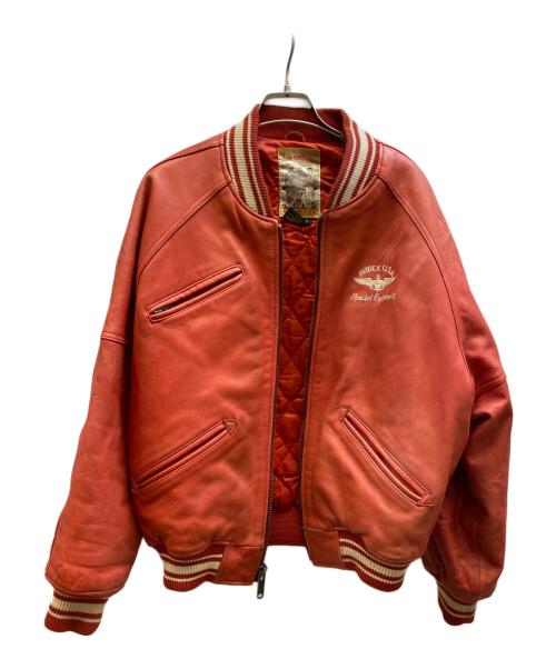 AVIREX（アヴィレックス）AVIREX (アヴィレックス) レザースタジャン レッド サイズ:Sの古着・服飾アイテム