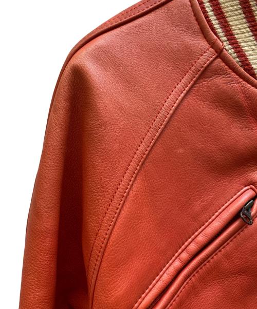AVIREX（アヴィレックス）AVIREX (アヴィレックス) レザースタジャン レッド サイズ:Sの古着・服飾アイテム