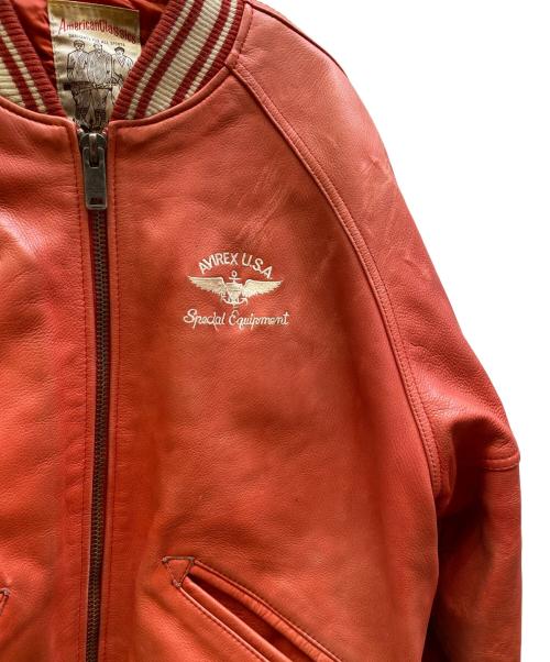 AVIREX（アヴィレックス）AVIREX (アヴィレックス) レザースタジャン レッド サイズ:Sの古着・服飾アイテム