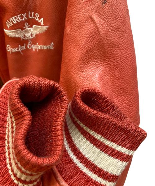 AVIREX（アヴィレックス）AVIREX (アヴィレックス) レザースタジャン レッド サイズ:Sの古着・服飾アイテム